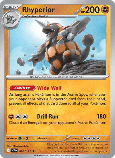 Rhyperior 76/142 Rare Stellar Crown Pokemon Near Mint