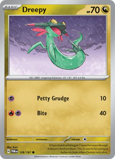 Dreepy 128/167 Common Twilight Masquerade Pokemon Near Mint