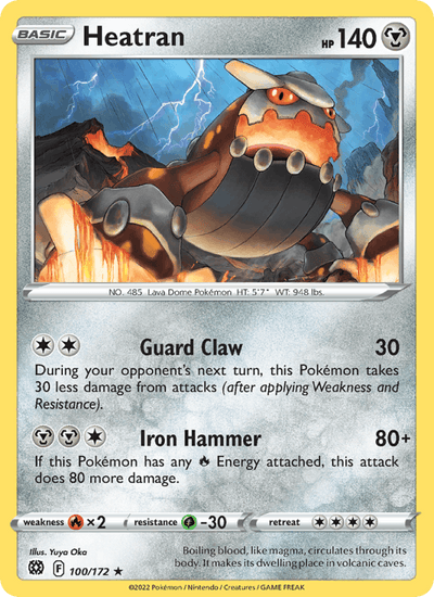 Heatran 100/172 Rare Brilliant Stars Pokemon Near Mint