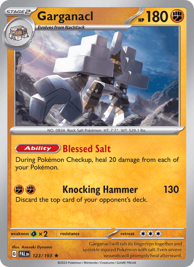 Garganacl 123/193 Rare Paldea Evolved Pokemon Holo Near Mint