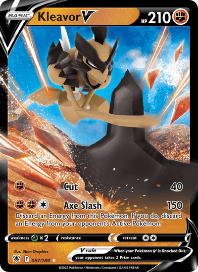 Kleavor V 087/189 Holo V Rare Astral Radiance Pokemon Near Mint