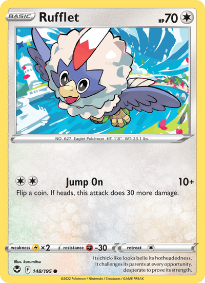 Rufflet 148/195 Common Silver Tempest Pokemon Reverse Holo Near Mint