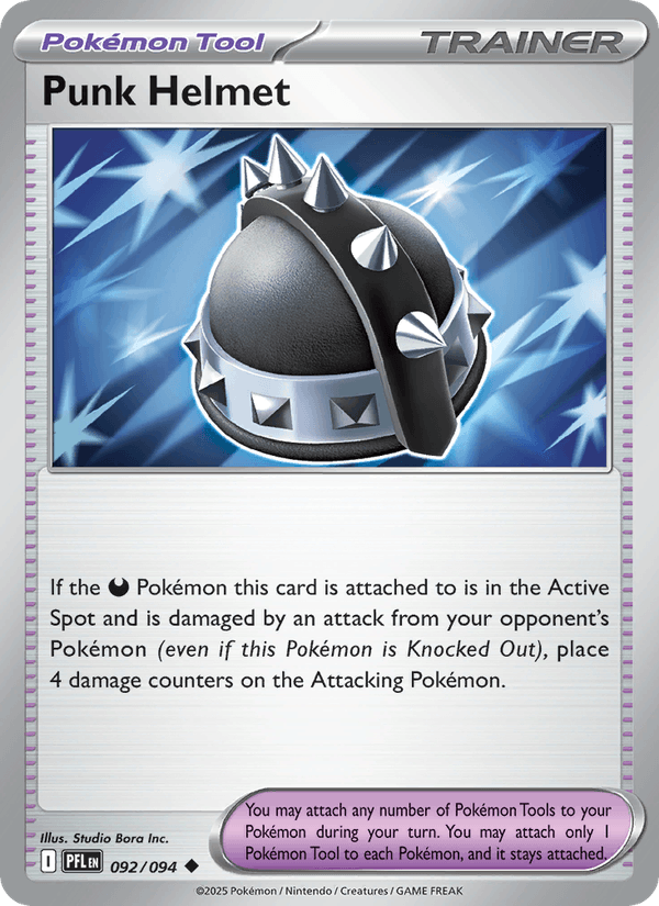 Punk Helmet 092/094 Uncommon Phantasmal Flames Pokemon Near Mint