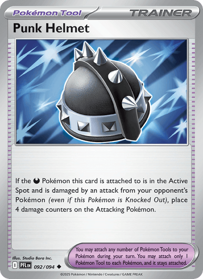 Punk Helmet 092/094 Uncommon Phantasmal Flames Pokemon Near Mint