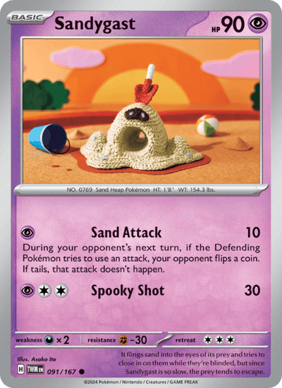 Sandygast 091/167 Common Twilight Masquerade Pokemon Near Mint
