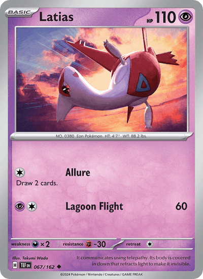 Latias 067/162 Uncommon Temporal Forces Pokemon Near Mint