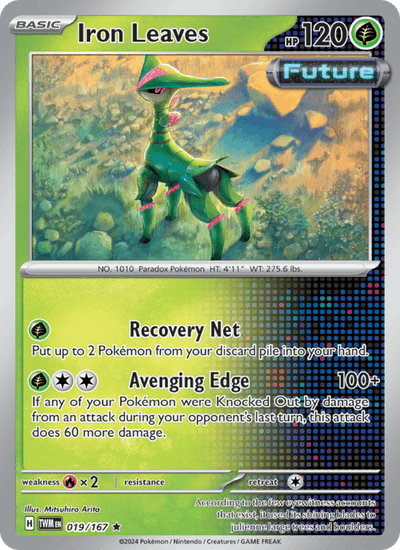 Iron Leaves 019/167 Rare Twilight Masquerade Pokemon Holo Near Mint