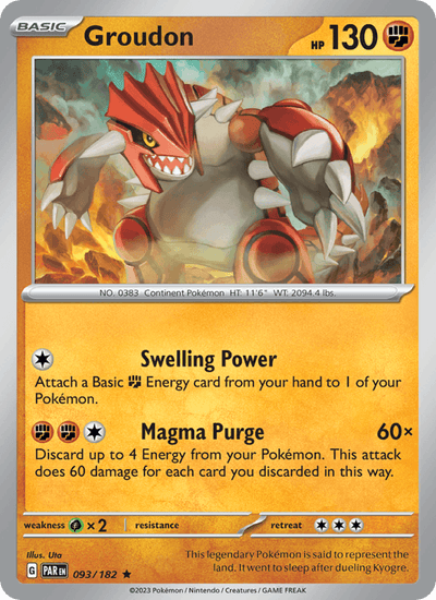 Groudon 093/182 Rare Paradox Rift Pokemon Holo Near Mint