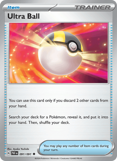 Ultra Ball 091/091 Uncommon Paldean Fates Pokemon Near Mint
