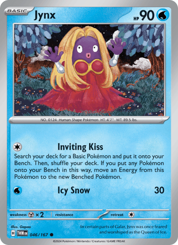 Jynx 046/167 Common Twilight Masquerade Pokemon Reverse Holo Near Mint