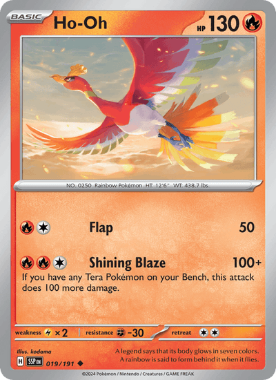 Ho-Oh 019/191 Uncommon Surging Sparks Pokemon Reverse Holo Near Mint