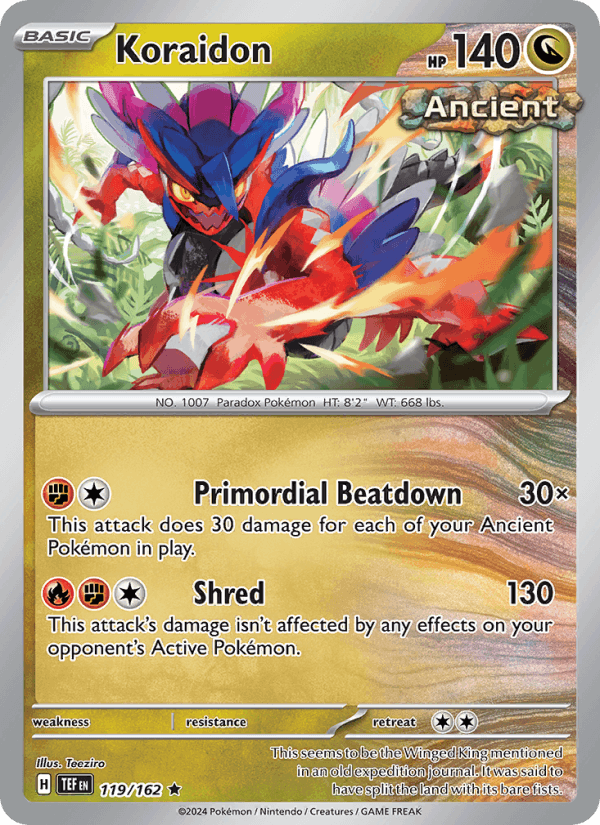 Koraidon 119/162 Rare Temporal Forces Pokemon Holo Near Mint