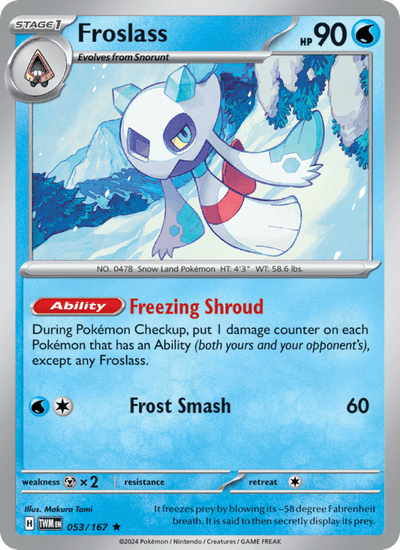 Froslass 053/167 Rare Twilight Masquerade Pokemon Reverse Holo Near Mint