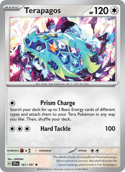 Terapagos 161/191 Rare Surging Sparks Pokemon Holo Near Mint