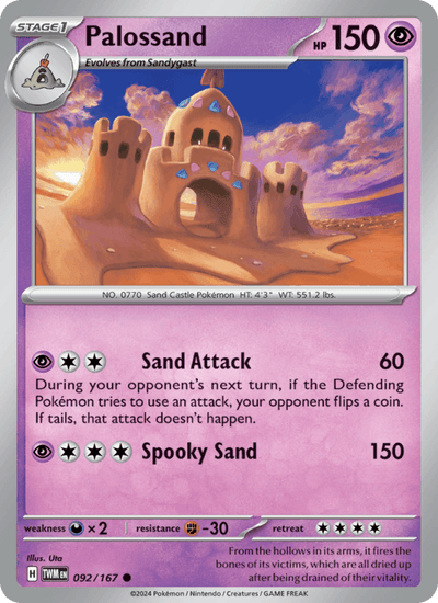 Palossand 092/167 Common Twilight Masquerade Pokemon Reverse Holo Near Mint