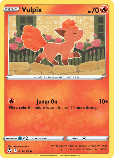 Vulpix 017/195 Common Silver Tempest Pokemon Near Mint