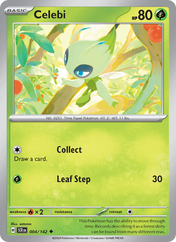 Celebi 4/142 Uncommon Stellar Crown Pokemon Reverse Holo Near Mint