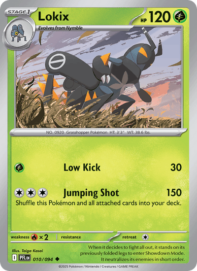 Lokix 010/094 Uncommon Phantasmal Flames Pokemon Reverse Holo Near Mint