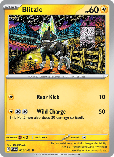 Blitzle 062/182 Common Paradox Rift Pokemon Near Mint
