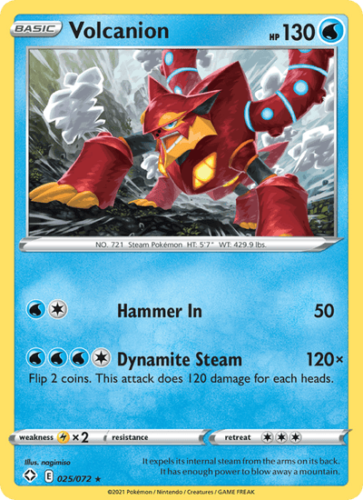 Volcanion 025/072 Rare Shining Fates Pokemon Near Mint