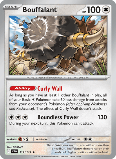 Bouffalant 119/142 Rare Stellar Crown Pokemon Holo Near Mint