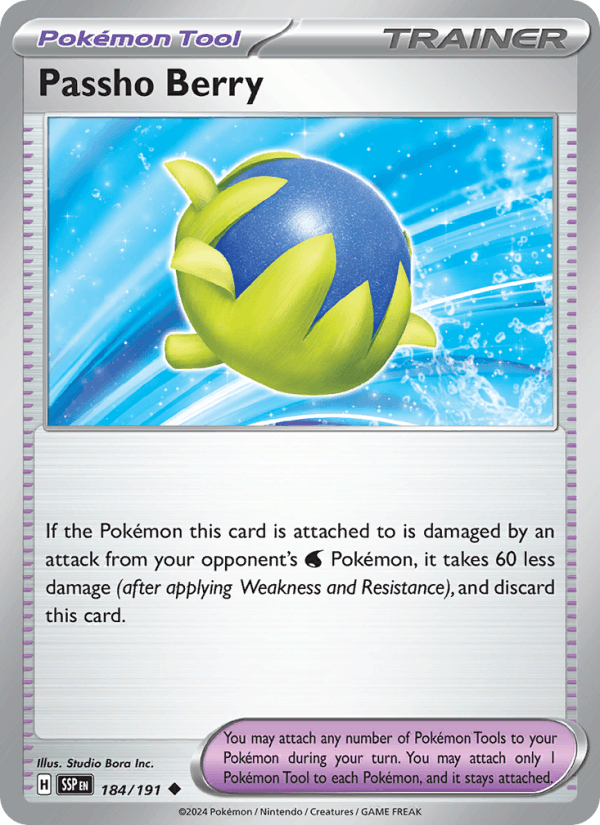 Passho Berry 184/191 Uncommon Surging Sparks Pokemon Near Mint