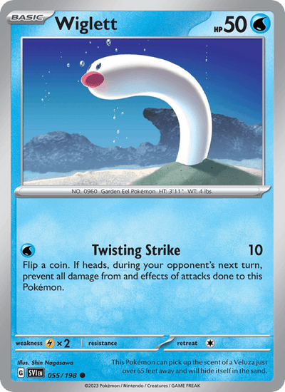 Wiglett 055/198 Common Scarlet & Violet Pokemon Reverse Holo Near Mint