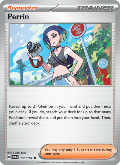 Perrin 160/167 Uncommon Twilight Masquerade Pokemon Near Mint