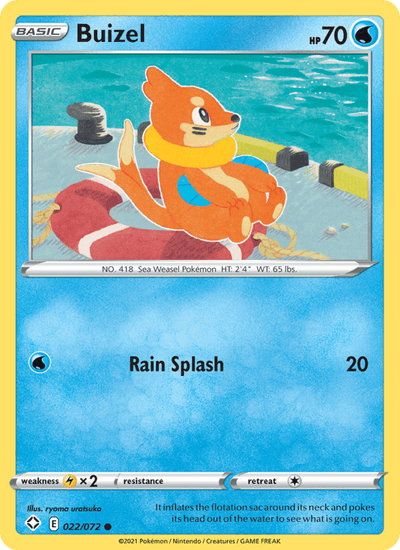 Buizel 022/072 Common Shining Fates Pokemon Near Mint