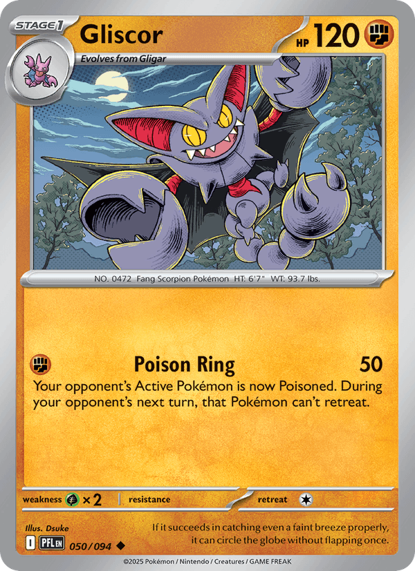 Gliscor 050/094 Uncommon Phantasmal Flames Pokemon Near Mint