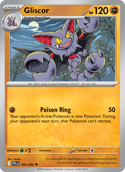 Gliscor 050/094 Uncommon Phantasmal Flames Pokemon Near Mint