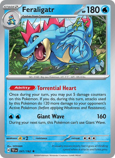 Feraligatr 041/162 Rare Temporal Forces Pokemon Holo Near Mint