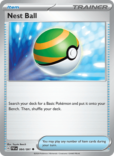 Nest Ball 084/091 Uncommon Paldean Fates Pokemon Near Mint