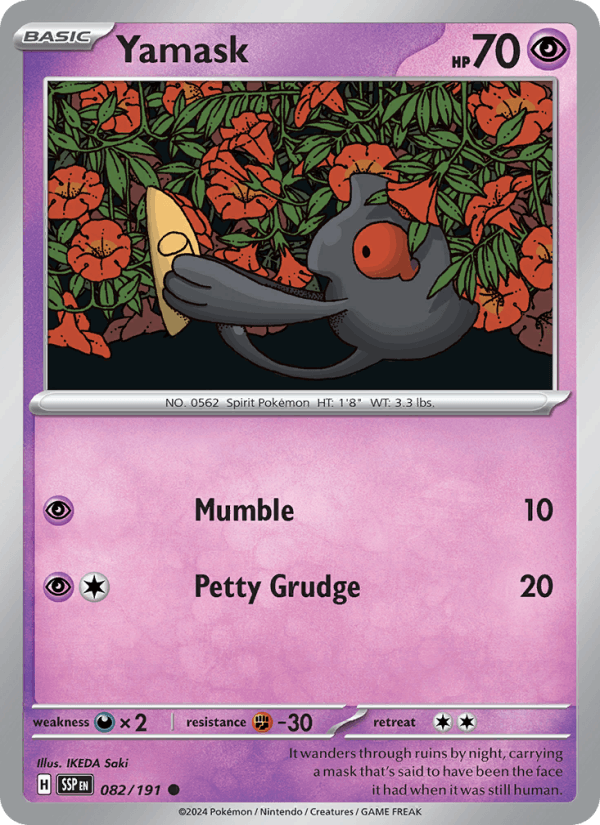 Yamask 082/191 Common Surging Sparks Pokemon Reverse Holo Near Mint