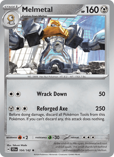 Melmetal 104/142 Rare Stellar Crown Pokemon Holo Near Mint