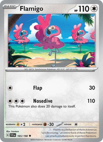 Flamigo 165/198 Uncommon Scarlet & Violet Pokemon Near Mint