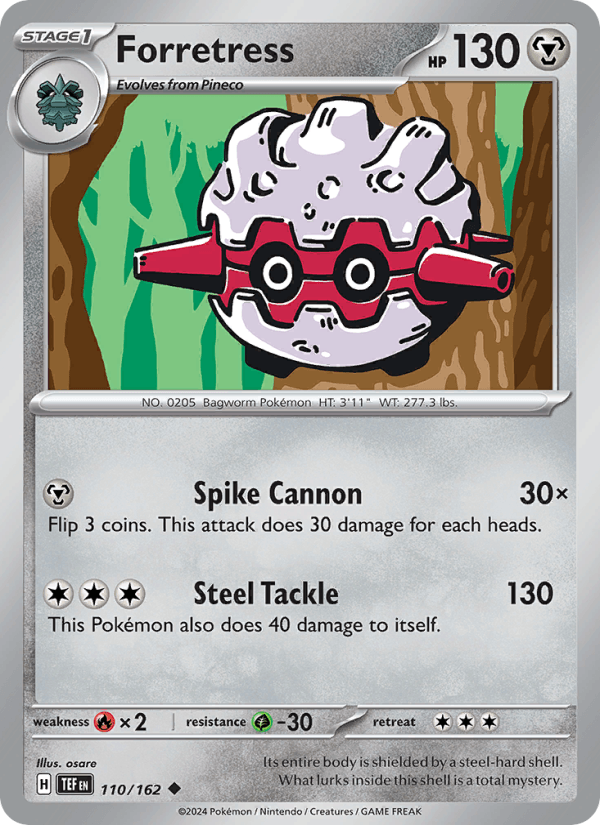 Forretress 110/162 Uncommon Temporal Forces Pokemon Reverse Holo Near Mint