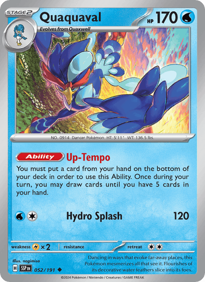 Quaquaval 052/191 Uncommon Surging Sparks Pokemon Near Mint