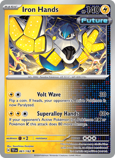Iron Hands 061/162 Uncommon Temporal Forces Pokemon Near Mint