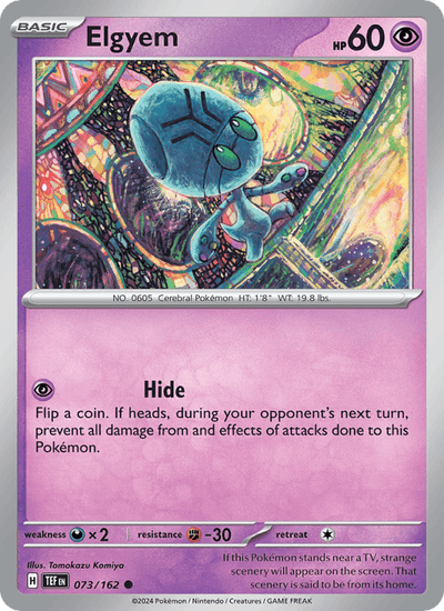Elgyem 073/162 Common Temporal Forces Pokemon Near Mint