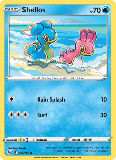 Shellos 039/196 Common Lost Origin Pokemon Near Mint