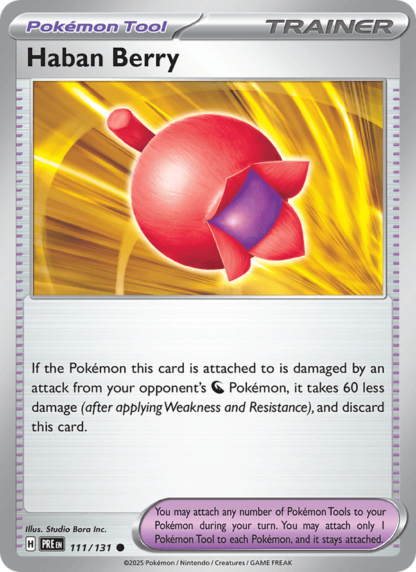 Haban Berry 111/131 Common SV: Prismatic Evolutions Pokemon Near Mint