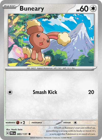 Buneary 083/131 Common SV: Prismatic Evolutions Pokemon Near Mint