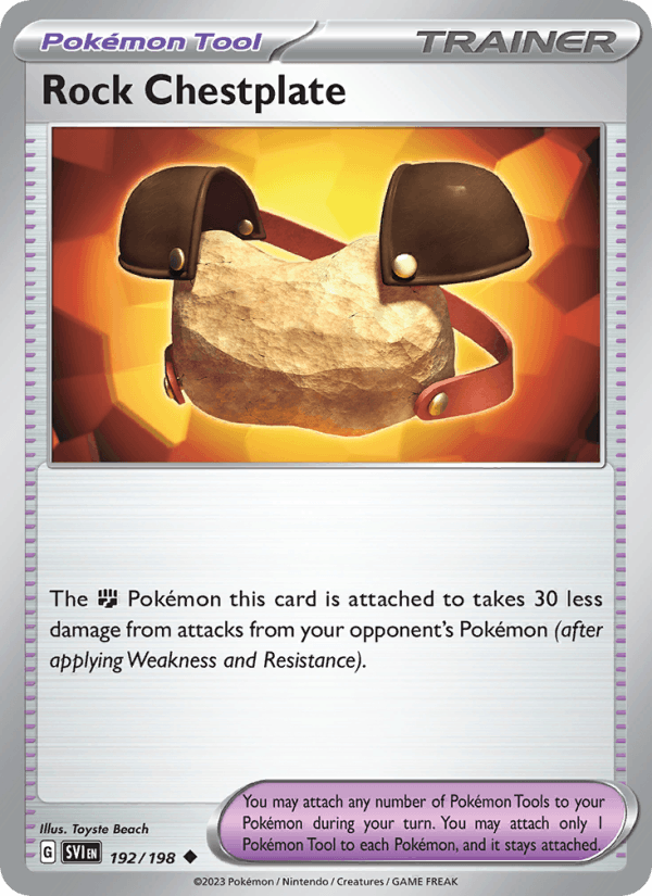 Rock Chestplate 192/198 Uncommon Scarlet & Violet Pokemon Near Mint