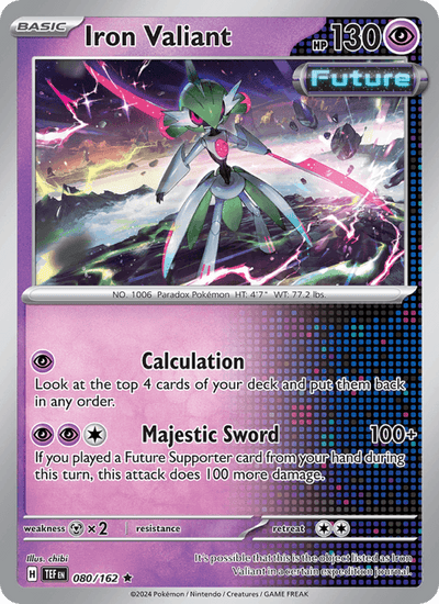 Iron Valiant 080/162 Rare Temporal Forces Pokemon Near Mint