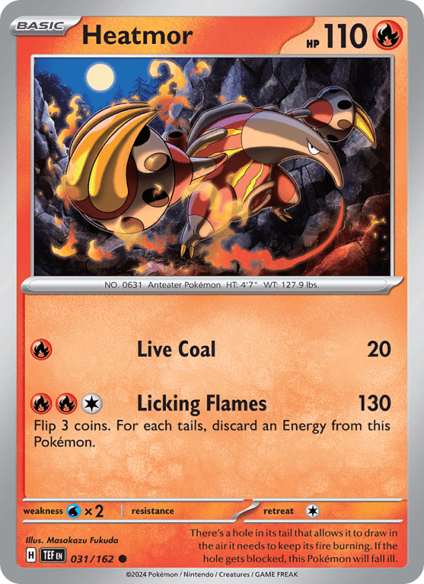 Heatmor 031/162 Common Temporal Forces Pokemon Reverse Holo Near Mint