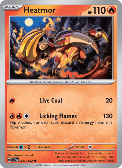 Heatmor 031/162 Common Temporal Forces Pokemon Reverse Holo Near Mint