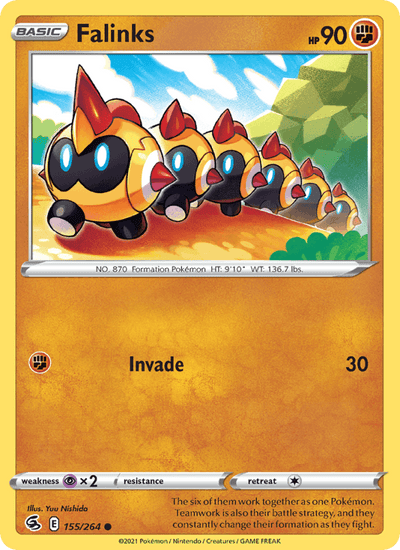 Falinks 155/264 Common Fusion Strike Pokemon Reverse Holo Near Mint