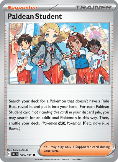 Paldean Student 085/091 Common Paldean Fates Pokemon Near Mint
