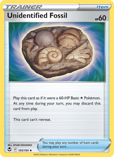 Unidentified Fossil 165/195 Uncommon Silver Tempest Pokemon Reverse Holo NM
